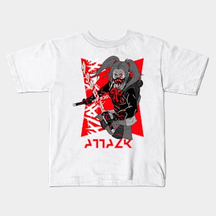 Ninja Warrior Attack Girl Kids T-Shirt